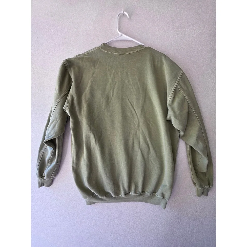 Vintage Cozumel Mexico Embroidered Sweatshirt Olive Green Crewneck Mens L